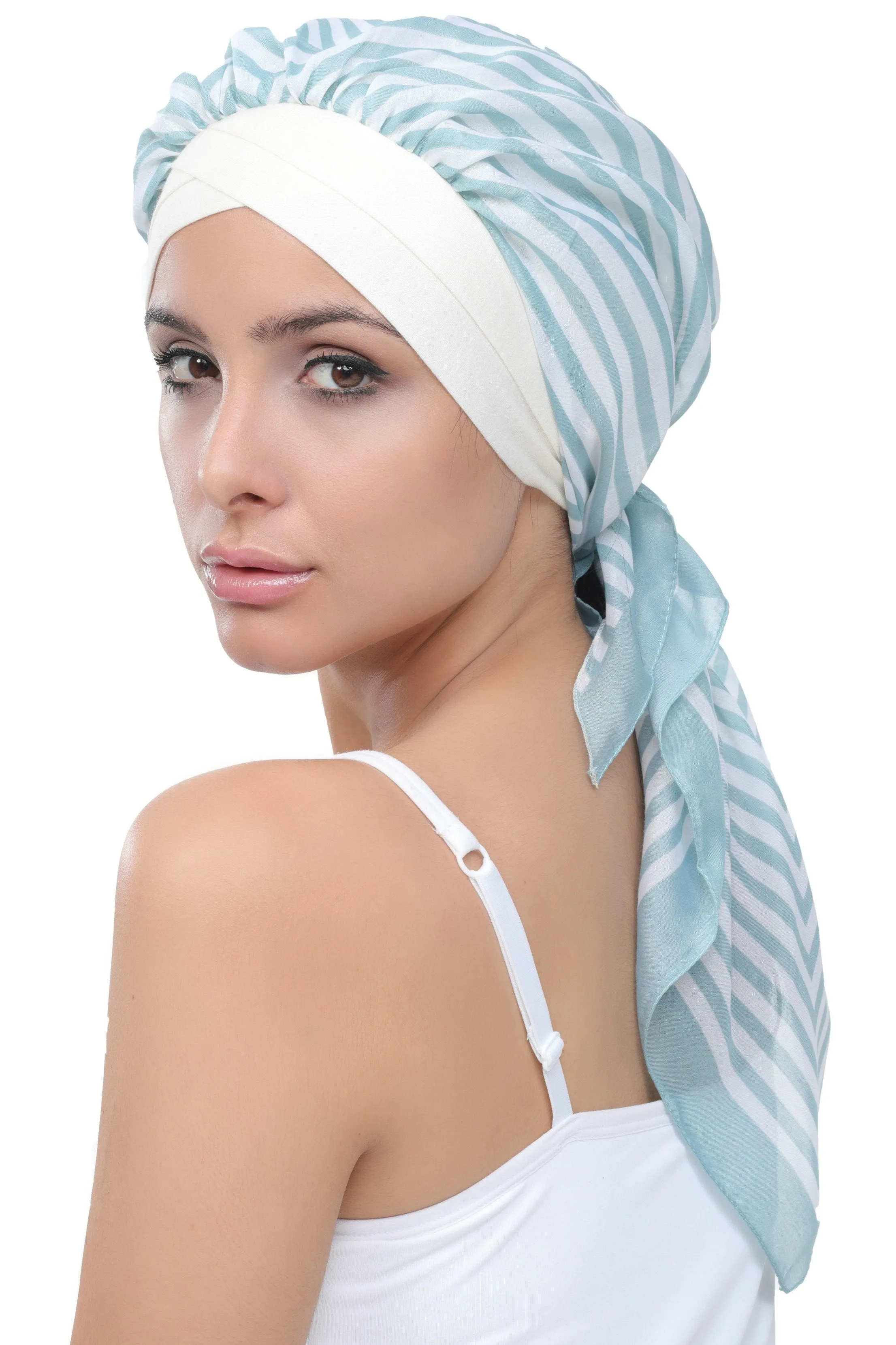 W Front Cap with Attached Head Scarf