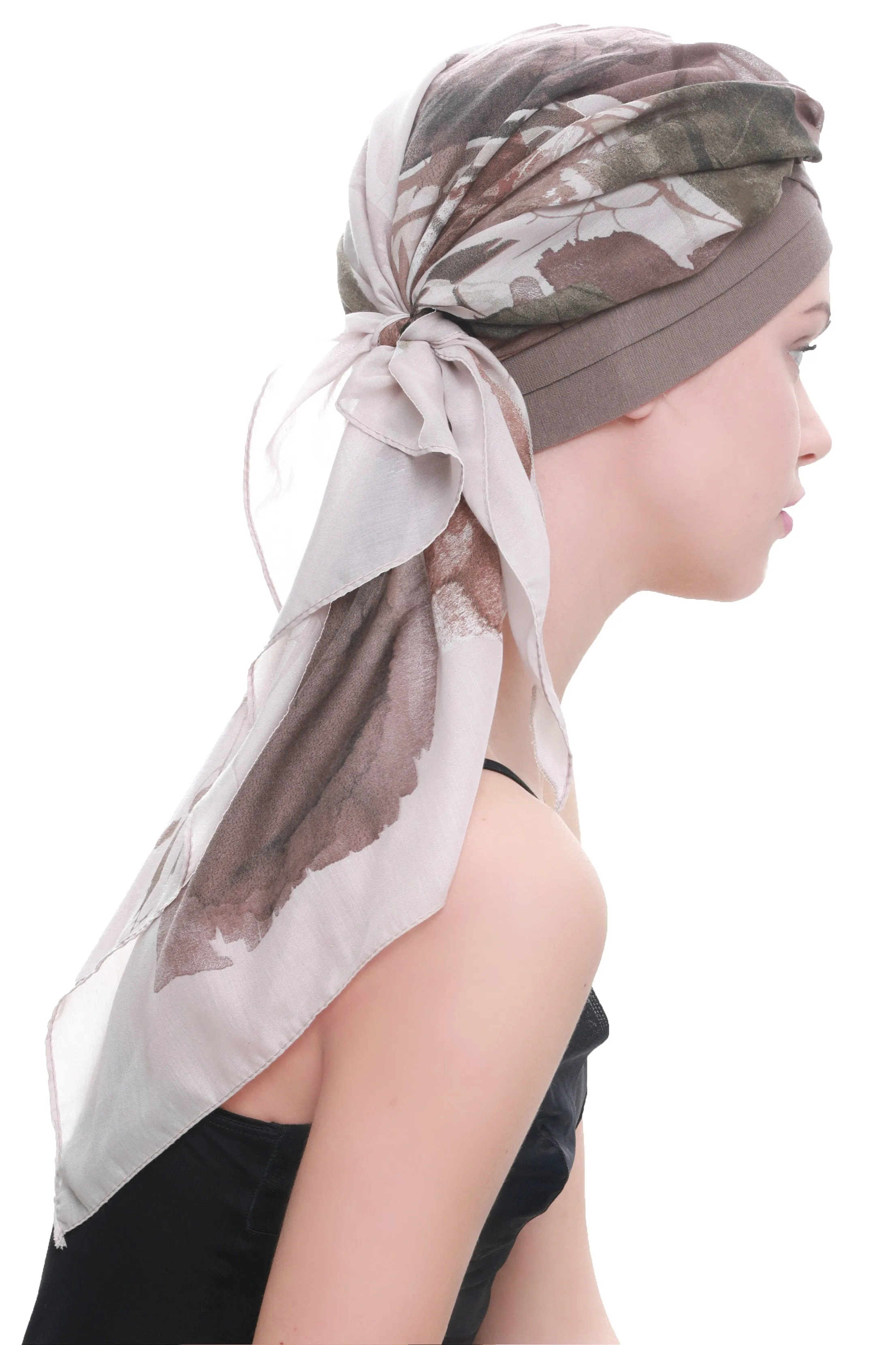 W Front Cap with Attached Head Scarf