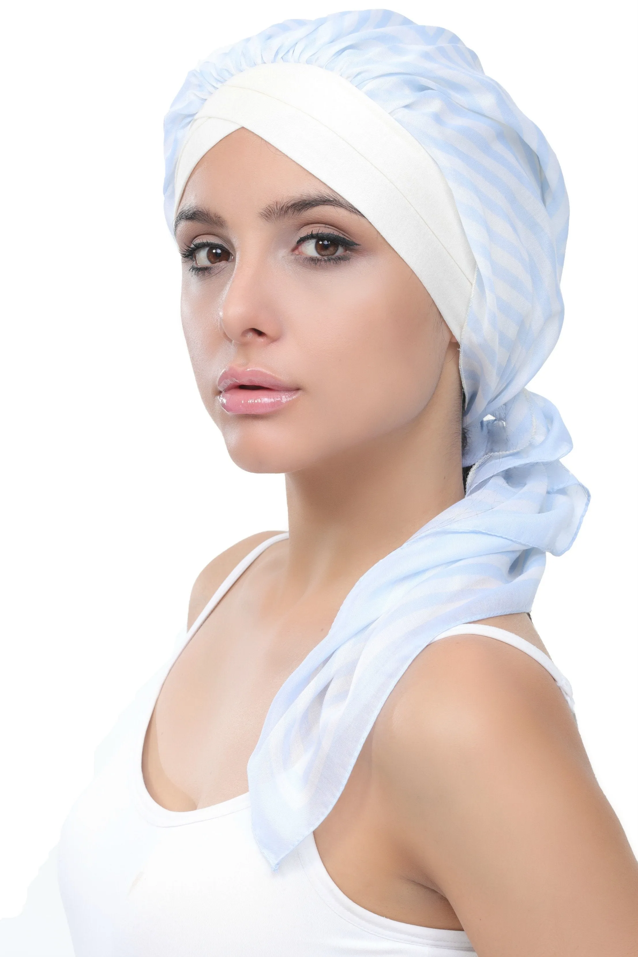 W Front Cap with Attached Head Scarf