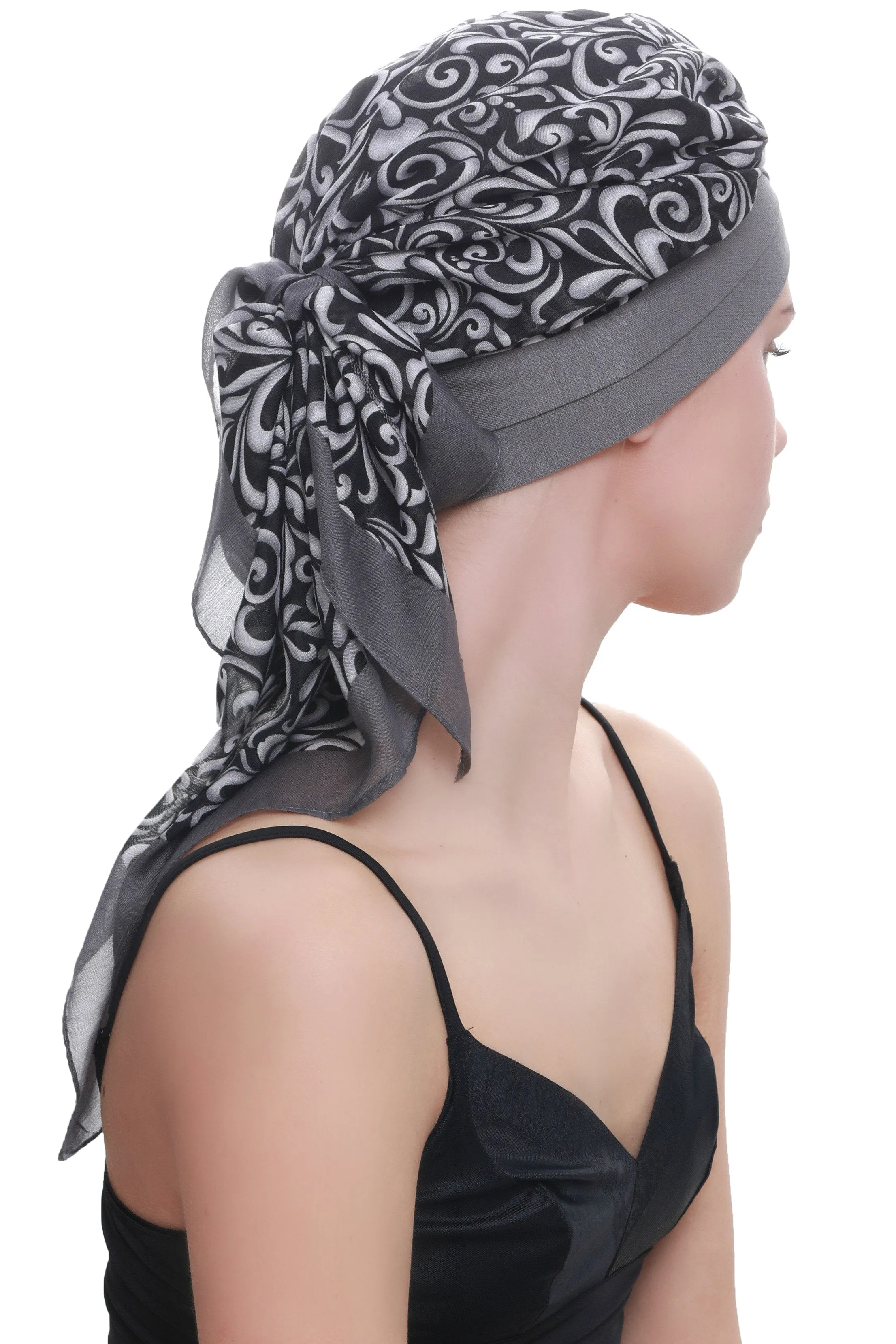 W Front Cap with Attached Head Scarf