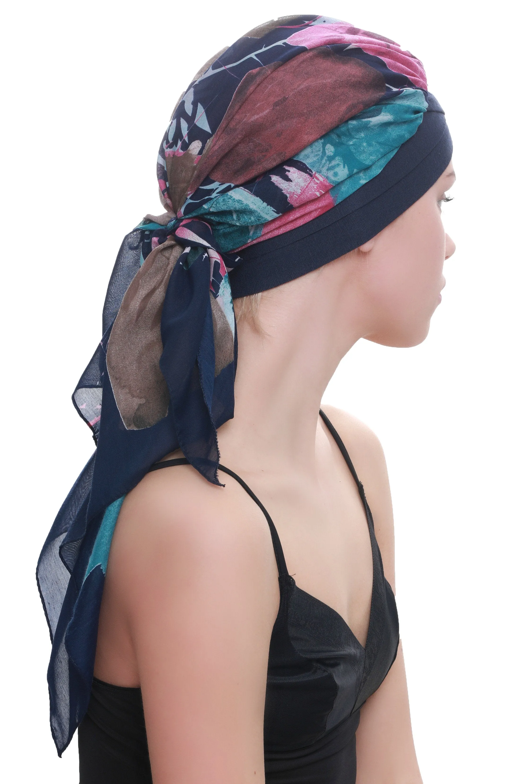 W Front Cap with Attached Head Scarf