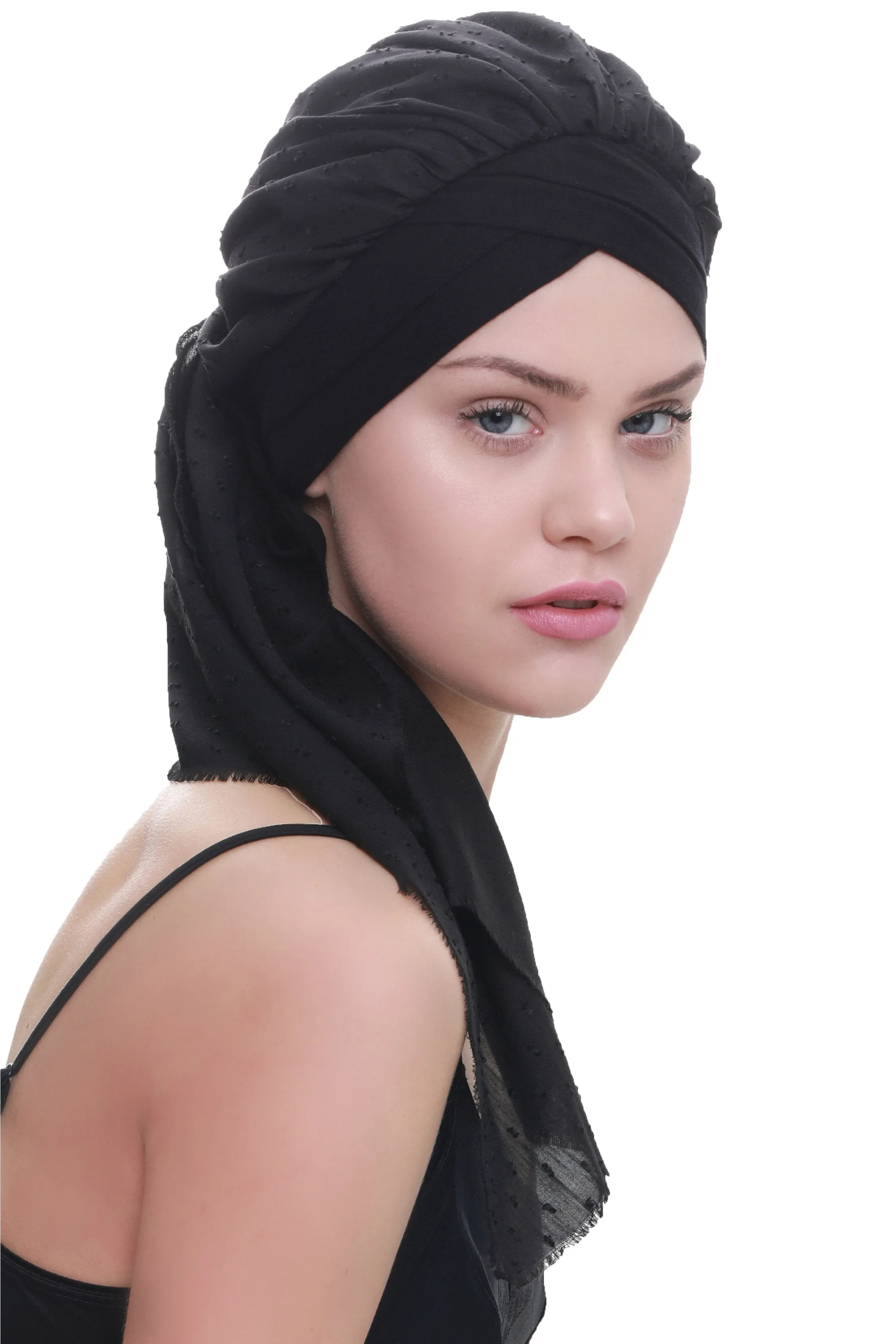 W Front Cap with Attached Head Scarf