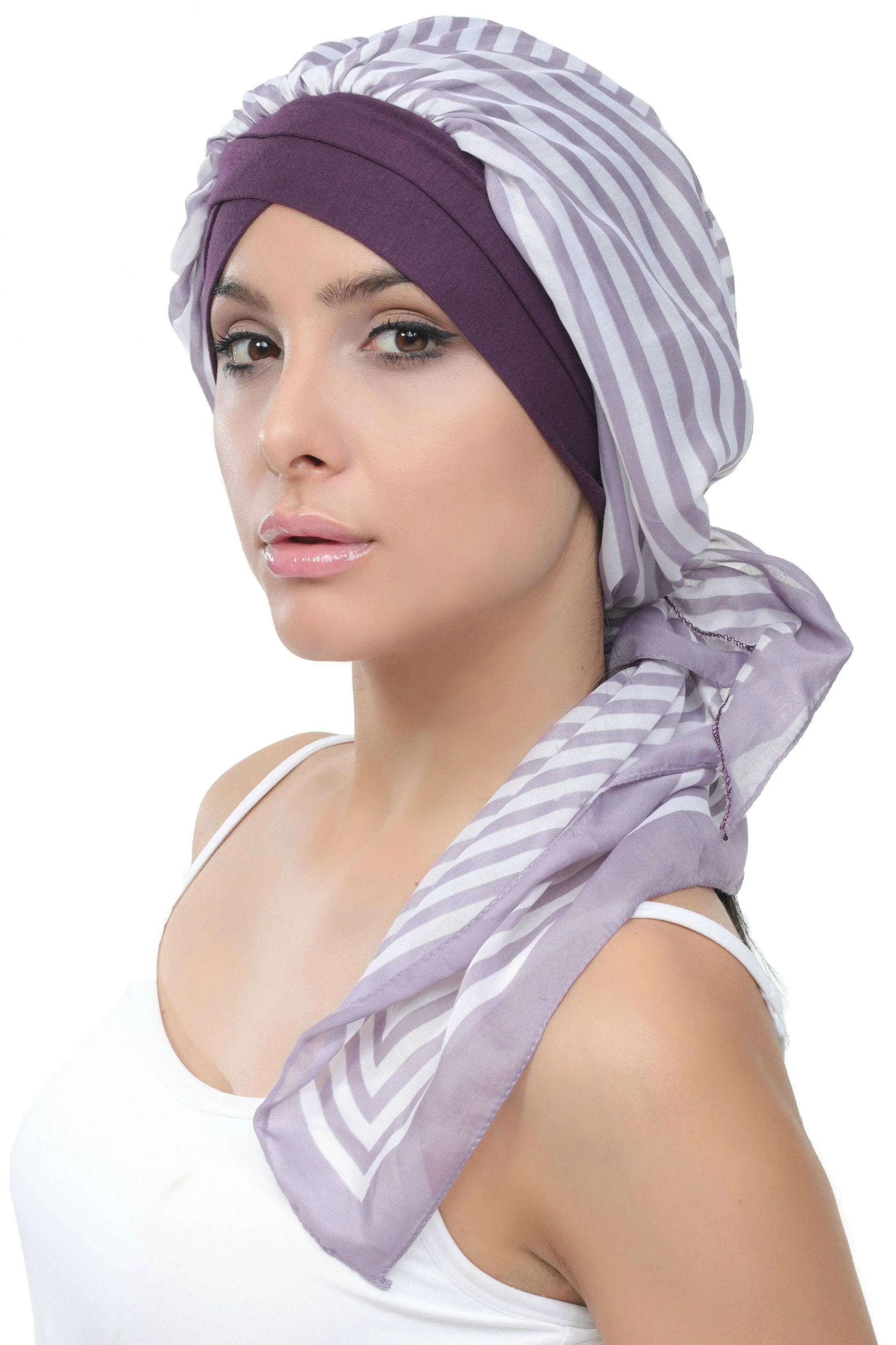 W Front Cap with Attached Head Scarf