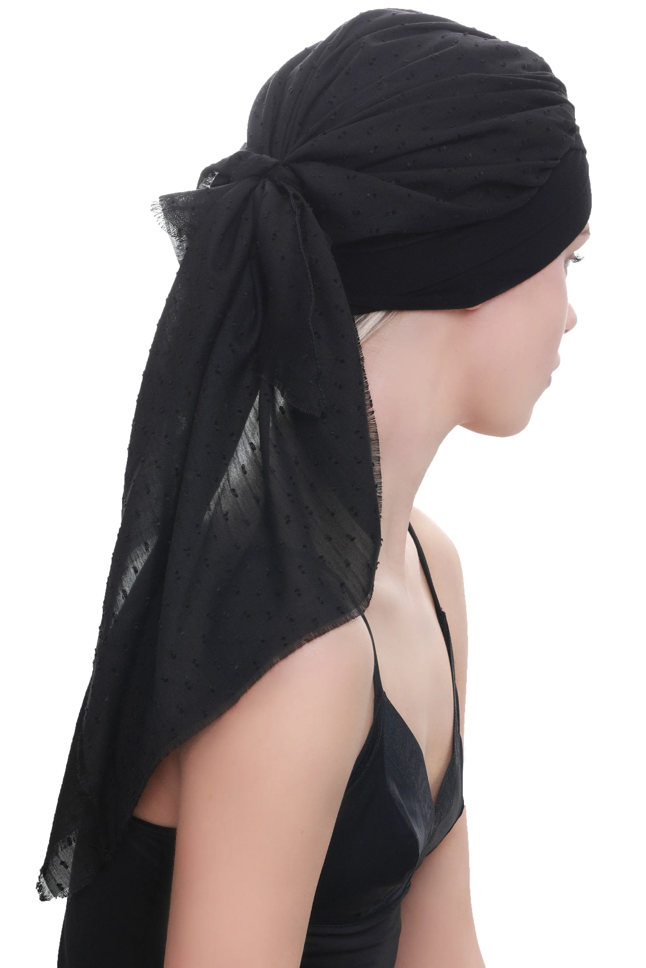 W Front Cap with Attached Head Scarf