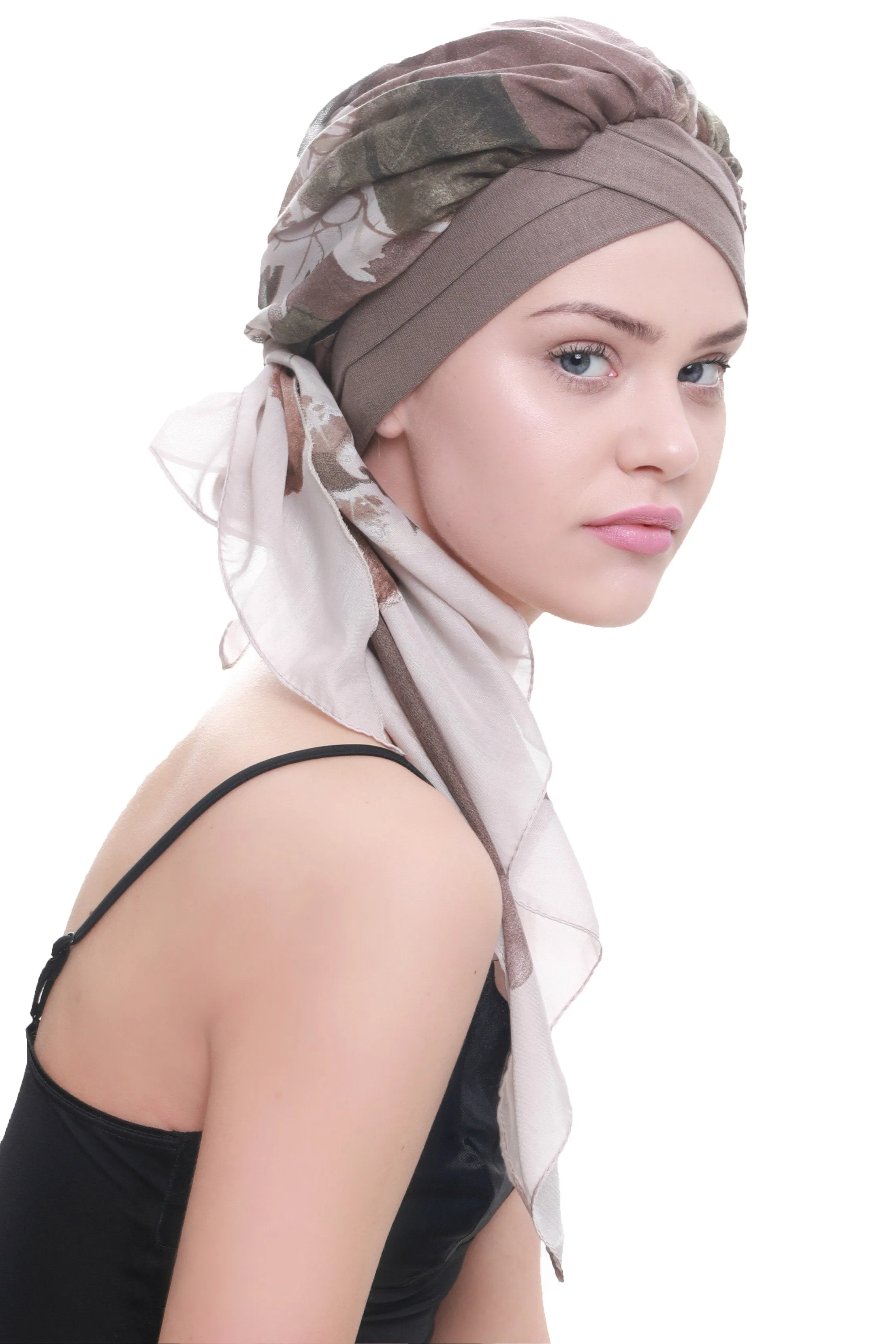 W Front Cap with Attached Head Scarf